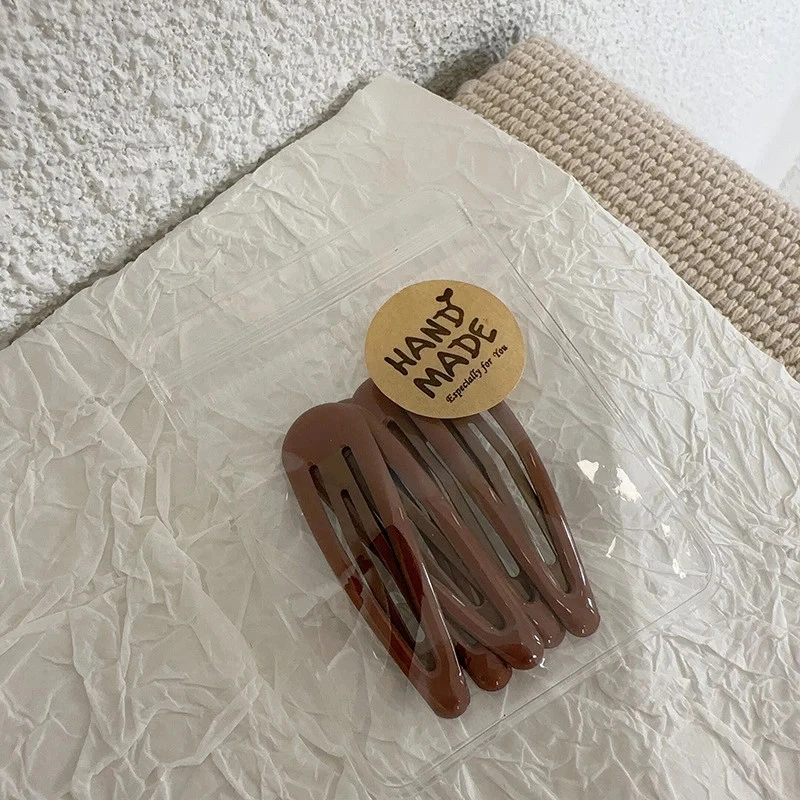 Pinza para el cabello 5 piezas gota de agua color liso pasador a presión horquilla lateral niños niñas Foto 3 de 4