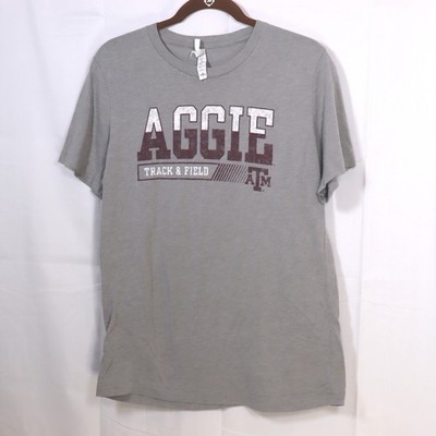 Bella Canvas T-Shirt M Gray Mens Texas A&M Track & Field Aggie Tee