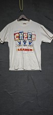 Vtg Hanes Shirt Cheerleader Single Stitch White Adult LG Pre Owned Made in USA