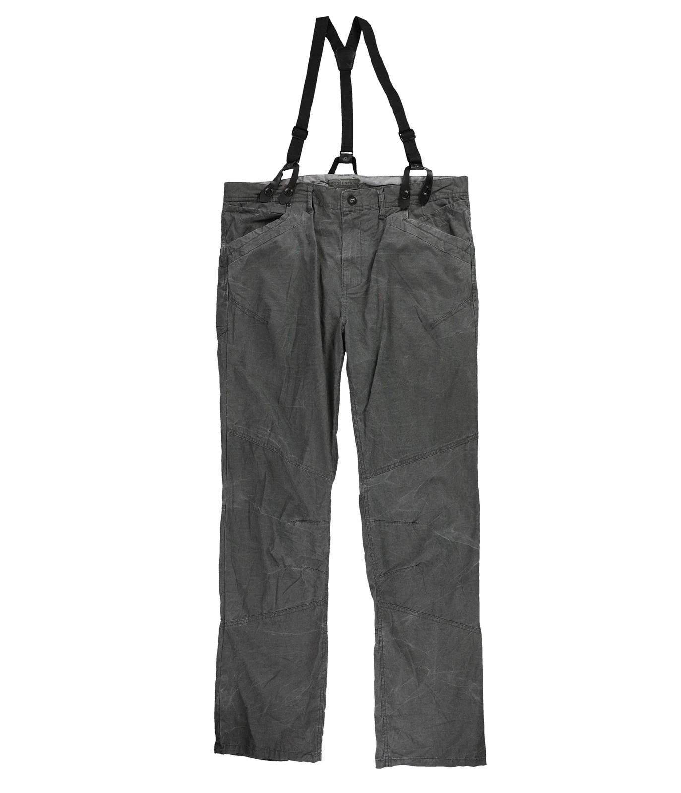 Rogue State Mens With Suspenders Straight Leg Casual Pants