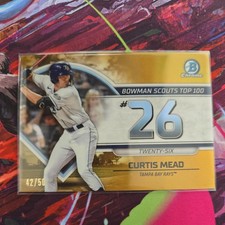 Gold /50 2023 Bowman Curtis Mead Gold /50 #BTP-26 Bowman Scouts Top 100