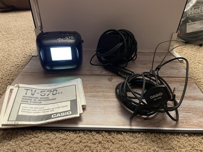 CASIO TV-570 Vintage Television Portable TV With All Accessories