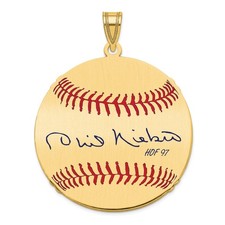 Gold-plating over Sterling Silver Phil Niekro Hall of Fame Signature Large Epoxy
