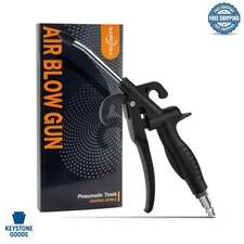High Power Air Blow Gun with Angled Nozzle & Rubber Guard for Dust & Debris C...