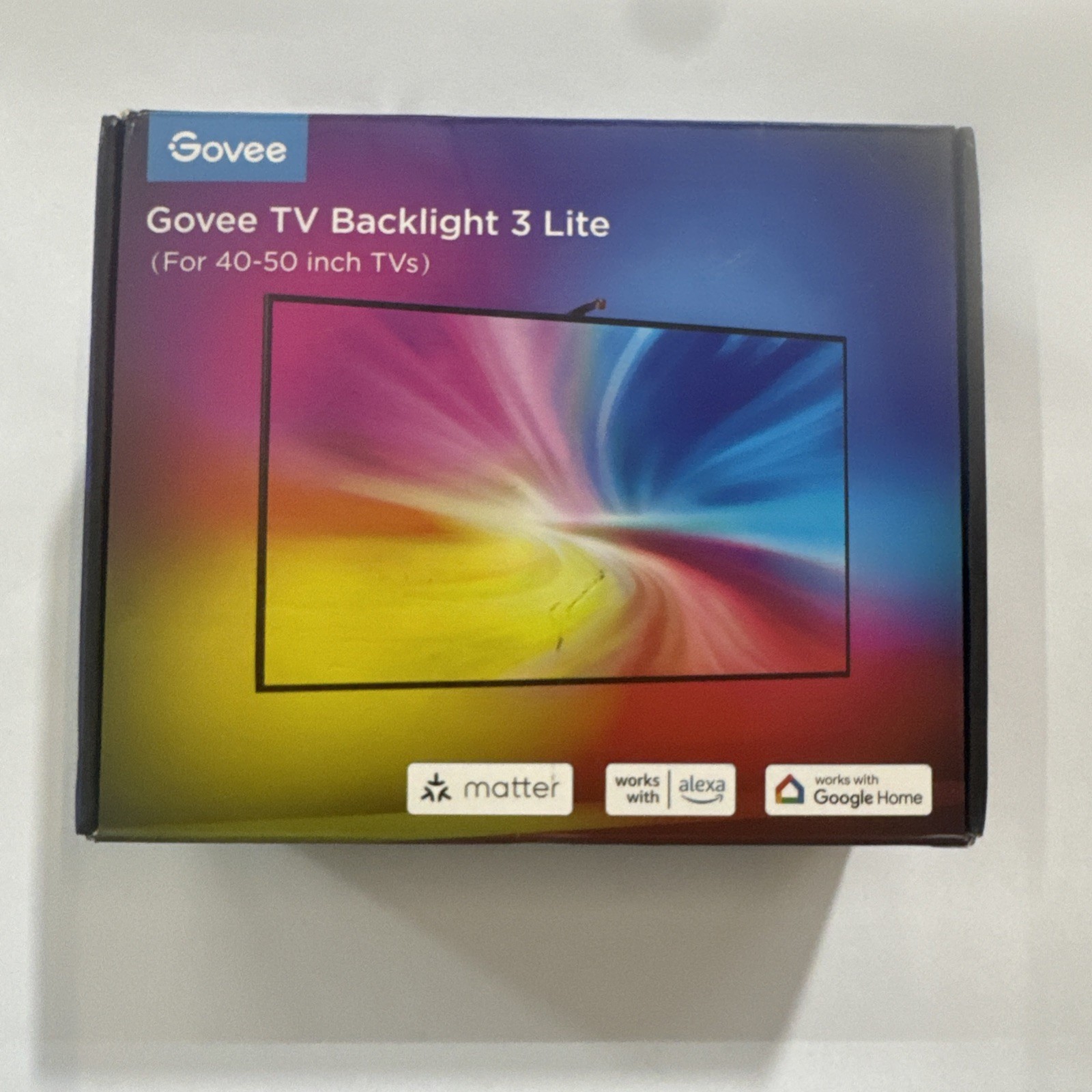 Govee TV Backlight 3 Lite Envisual Technology Fish Eye Sync 55-56 Inch TV RGBICW