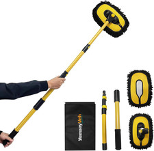 Yeewayveh 55" Car Wash Brush with Long Handle, 15° Curved Extendable Car Cleanin