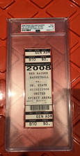 BOBBY KNIGHT Last Game Coached Ticket 2008, PSA 8 NM-MINT, POP 6, Only 2 Higher!