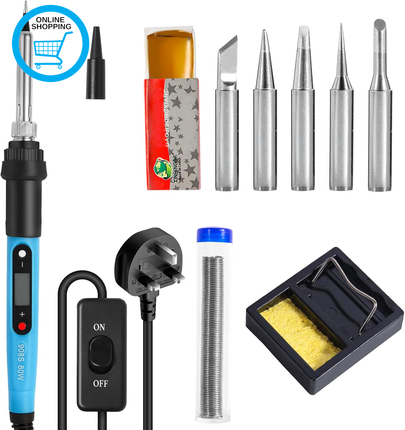 Electric Soldering Iron Kit with 80W LCD Digital Adjustable Temperature Solderin