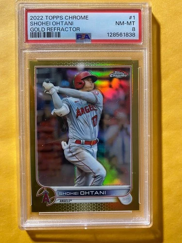 Shohei Ohtani 2022 Topps Chrome GOLD REFRACTOR #d /50 PSA 8
