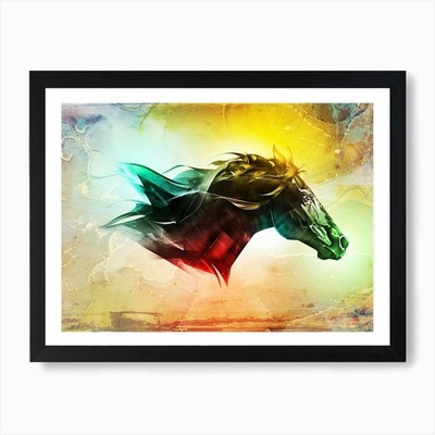 Pferd Kunst Illustration in einem Fotomo gerahmtes Wandbild Poster Leinwanddruck Bild