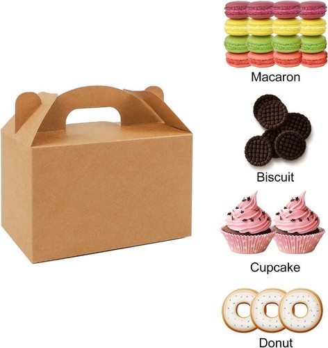 Treat Box Party Favor Desert Boxes Lolly Candy Brown Paper Gift Boxes Bulk - Picture 4 of 6