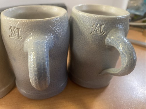 VINTAGE HOFBRAUHAUS "HB" SALT GLAZE BEER STEIN MUGS (1/8L) - SET OF 3 - Picture 5 of 8