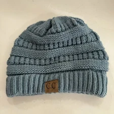 CC Beanie New Women's Knit Slouchy Thick Cap Hat Unisex Blue C.C Beanie E10