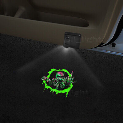 2x Wireless Car door LED Projector Logo ghost shadow laser light Fire Skull Logo