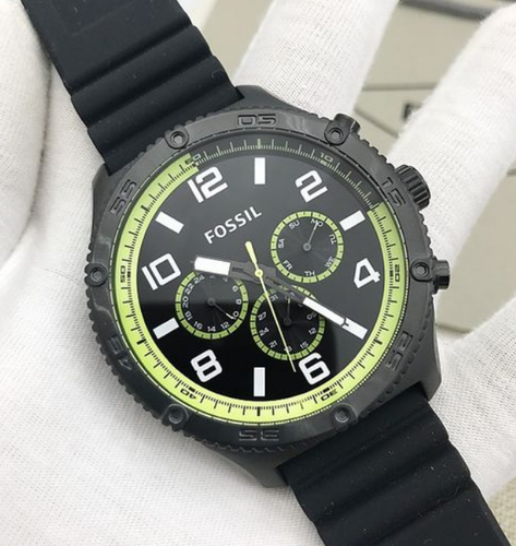 Black Silicone Strap Chronograph Watch 