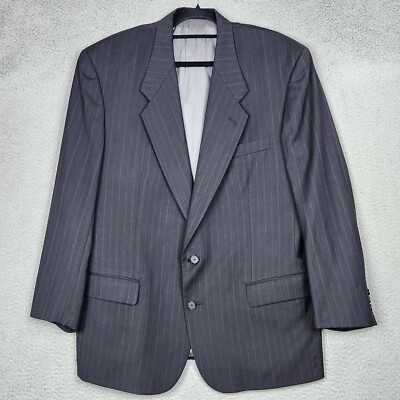 GIVENCHY MONSIEUR Suit Jacket Mens 46R Black Pinstripe Wedding