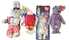 Patriotic Plush Ty Bears Red White Blue Vtg USA Uncle Sam Stamp McDonalds Y2K