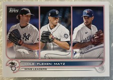 2022 Topps Series 1 #270 AL Wins Leaders COLE/FLEXEN/MATZ