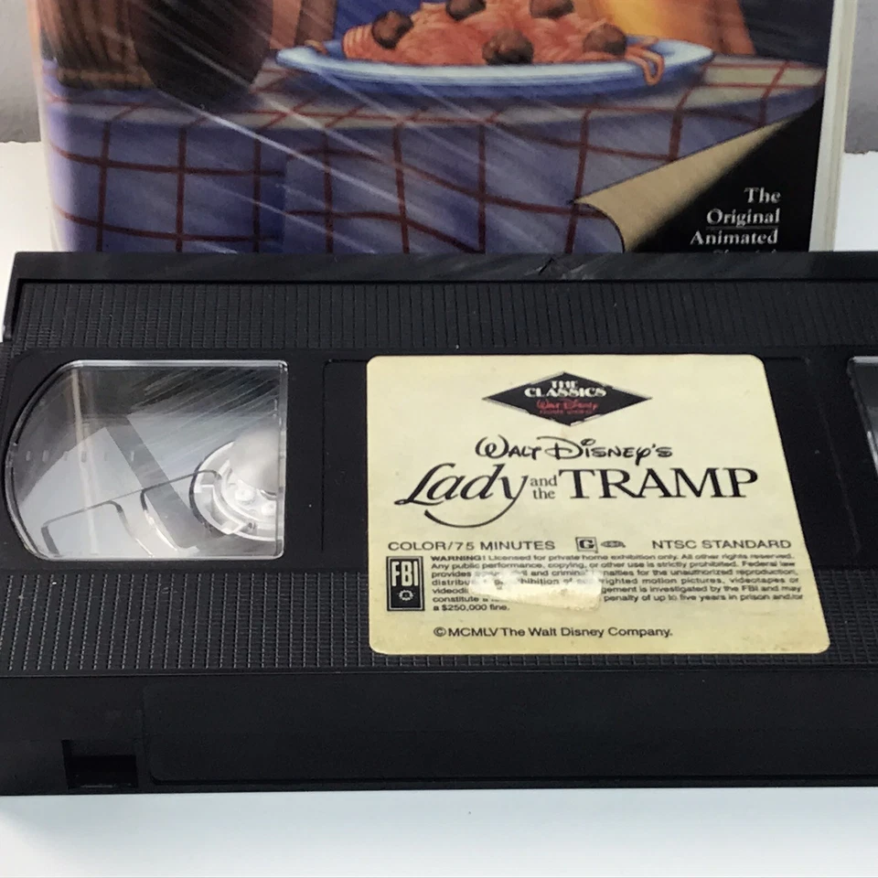 Lady and the Tramp VHS Disney Video Tape Black Diamond Classics VTG Clamshell - Image 2 of 4