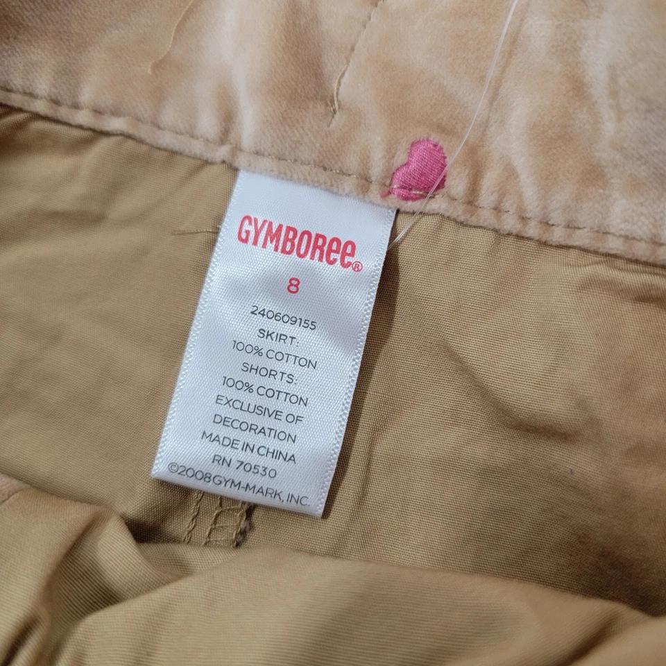 Falda Gymboree Niña Talla 8 NUEVA Marrón Imitación Gamuza Bordada Corazones Bolsillos Foto 4 de 4