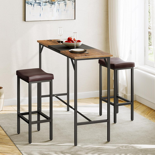Bar Chairs, Set of 2 Counter Height Saddle Stools with Curved Surface, 24.8 Inch - Picture 8 of 10