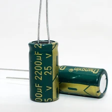 (Pack of 10) 2200UF 25V Capacitor 10X20Mm Aluminum Electrolytic Capacitors