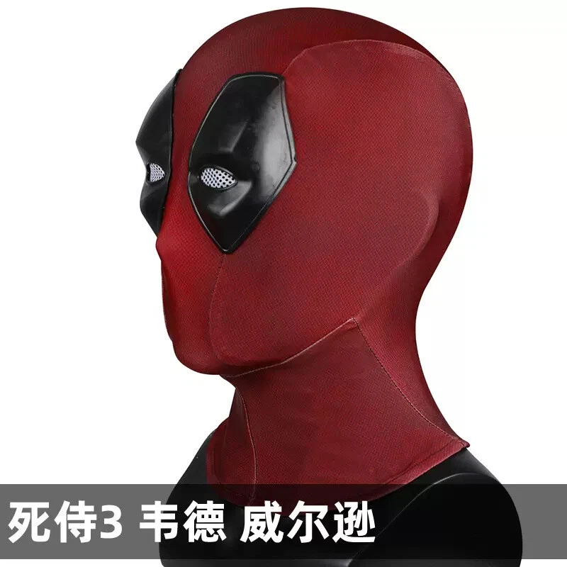 Deadpool Youth Mask Leather Helmet X-Men Halloween Jumpsuit Hood Cosplay Props - Image 2 of 4