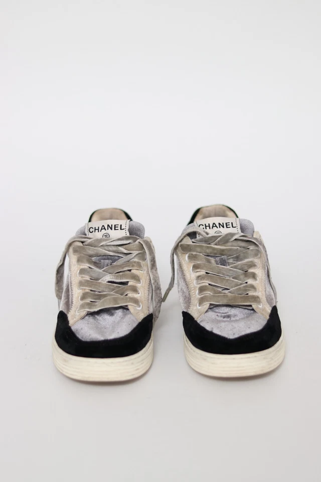 Chanel Tricolor Terciopelo Zapatillas bajas Talla 37 EU/7 US/4 UK Foto 2 de 4