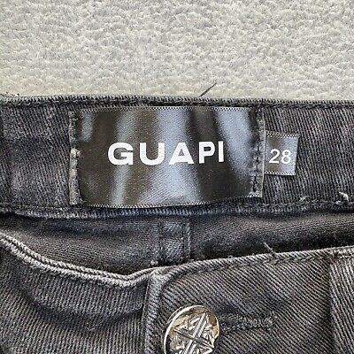 Guapi Jeans Sz 28 (26x35) Obsidian Black Stacked Denim Long Guapi Jeans Sz 28 (26x35) Obsidian Black Stacked Denim Long