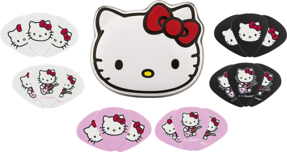 FENDER X HELLO KITTY 18-PACK PICK TIN - MEDIUM GUITAR PICKS 198-0351-056 NEW