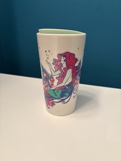 2024 Starbucks Holiday Siren Mermaid Gold Stars Ceramic 12oz Tumbler with Lid