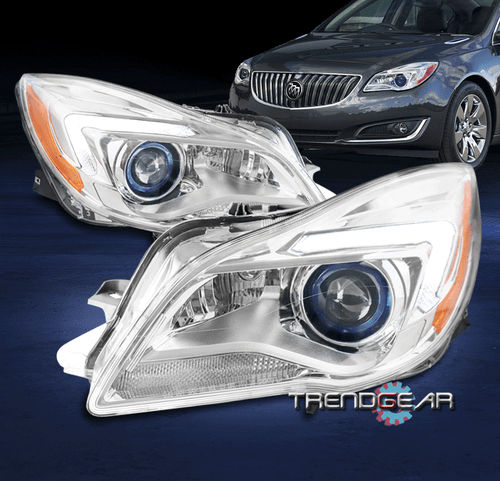 FOR 14-17 BUICK REGAL [HID MODEL] PROJECTOR HEADLIGHT HEADLAMP LAMP CHROME LH+RH