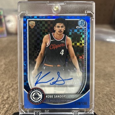 2025-26 Bowman Kobe Sanders Chrome Auto RC Blue X-Fractor Rookie #/150 Clippers