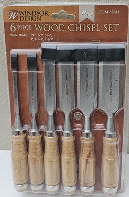 Windsor Design 6 Piece Wood Chisel Set Chrome Vanadium Hardwood Handles NEW AF