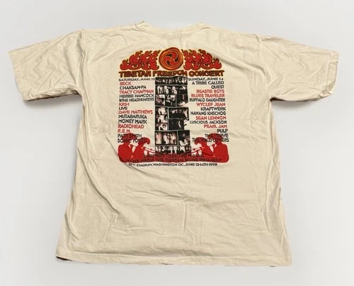 Sonic Youth Tribe Called Quest Shirt XL Tibetan Free Vintage vintage concert t-shirt, vintage, size XL, single stitch, B+ condition