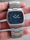 RARE Seiko 5 TV Screen Bullseye Blue Dial Automatic Vintage Mens Watch 6309-6010