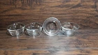Pyrex 463 6oz 175ml Custard Cups Small Bowls Scalloped Edge 3 Lines - Set of 4