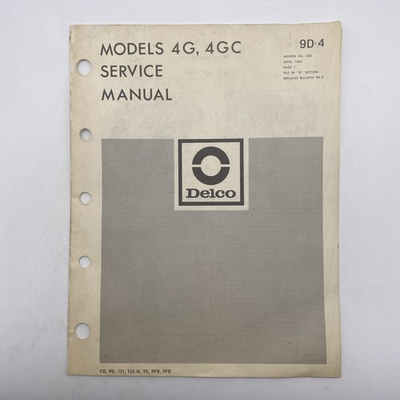 #ad 1964 Delco Carburetor Models 4G 4GC Service Manual $10.00