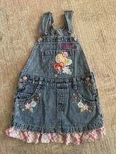Vintage Disney Princess Embroidered Denim Overall Dress VTG 3t Y2K Girls