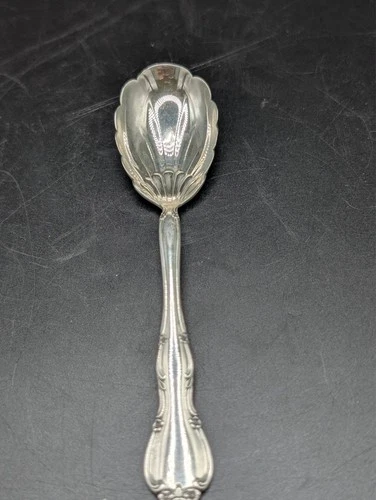 VTG GORHAM Sterling Silver Scalloped Clam Shell Sugar 6-1/8" Spoon weighs 1.1oz