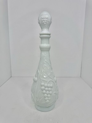 HTF Vintage MCM Empoli Milk Glass Fruit Decanter Genie Bottle W/stopper