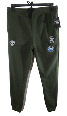 NWT Original Deluxe Mens Outer Space Jogger Sweatpants M Olive
