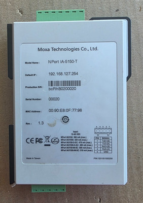 Moxa NPORT IA5150A 24VDC Industrial Automation Device Server V 1.0.1 (B582)