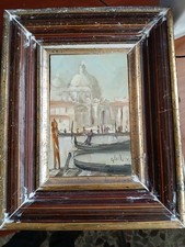 Venezia Chiesa della Salute dipinto ad olio su tavola datato e firmato