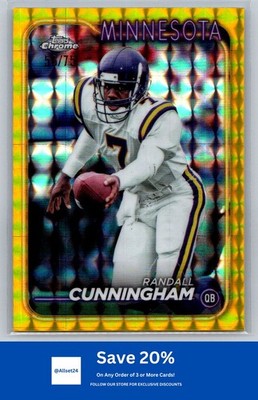 2024 Topps Chrome #115 Randall Cunningham Yellow Geometric Refractor #/75 I36