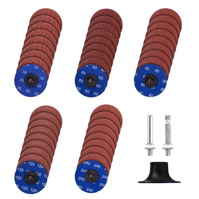 #ad #ad 46 PCS 3 Inch Die Grinder Sanding Discs with 1 4quot; Holder Grit 36 60 80 120 240 $20.99