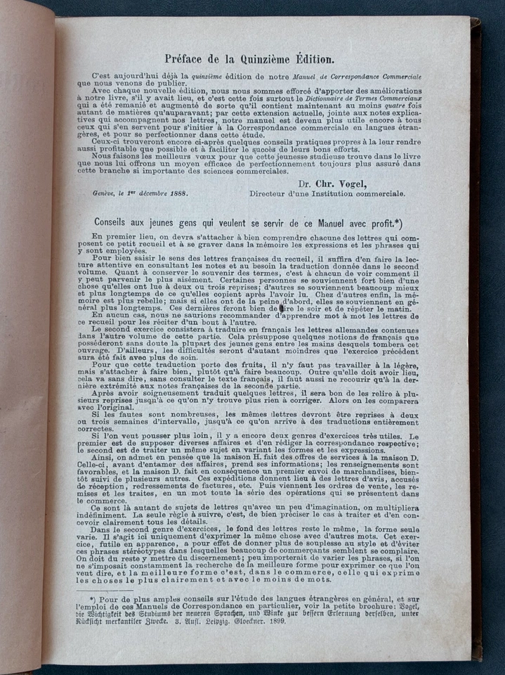 Taschenbuch der Handelskorrespondenz French-German 1899 G. A. Gloeckner, Leipzig - Image 3 of 4