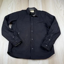 Rag & Bone Mens Black Lined Long Sleeve Front Snaps Outdoor Shirt Jacket Size M