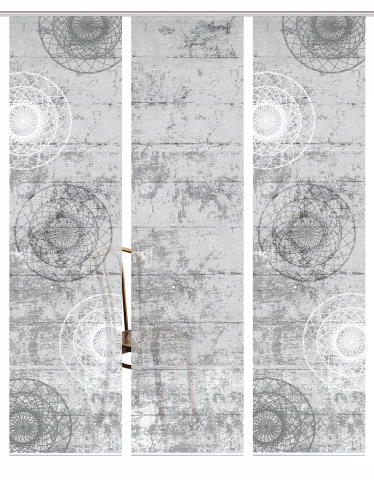 HOME in green 3er Set Schiebegardinen MANDRIGA, halbtransparent, Höhe 245 cm, gr - Bild 2 von 3