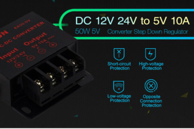 DC 12/24V to DC 5V 10A 50W Step Down Buck Converter Module Voltage Regulator